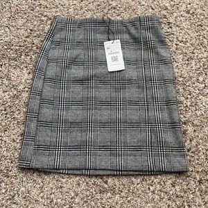 Stradivarius plaid slit mini skirt